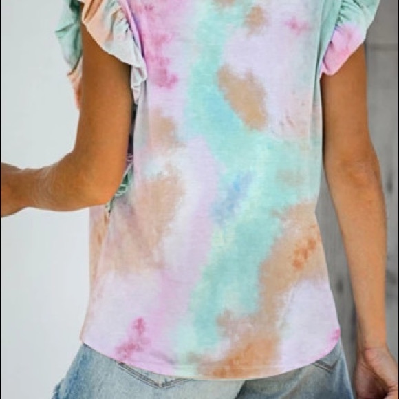 LAST 💕 Tie Dye Ruffle Tank - Picture 5 of 6